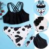 POLG Girls Swimsuits Two Piece Tankini Sets Bathing Suits Summer Beach Tank Top Boyshort Swimwear 8-14 Years (G-Black, 10 Years) view 2