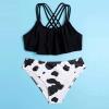 POLG Girls Swimsuits Two Piece Tankini Sets Bathing Suits Summer Beach Tank Top Boyshort Swimwear 8-14 Years (G-Black, 10 Years) view 3