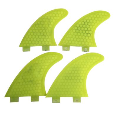 Lifyn2 Surfing Fins 4Pcs Surfboard Fin Surfboard Rudder G5+K2.1 Glass Fiber Honeycomb Tail Fin Surfboard Fins Accessories (Color : Yellow, Size : G5+K2.1)