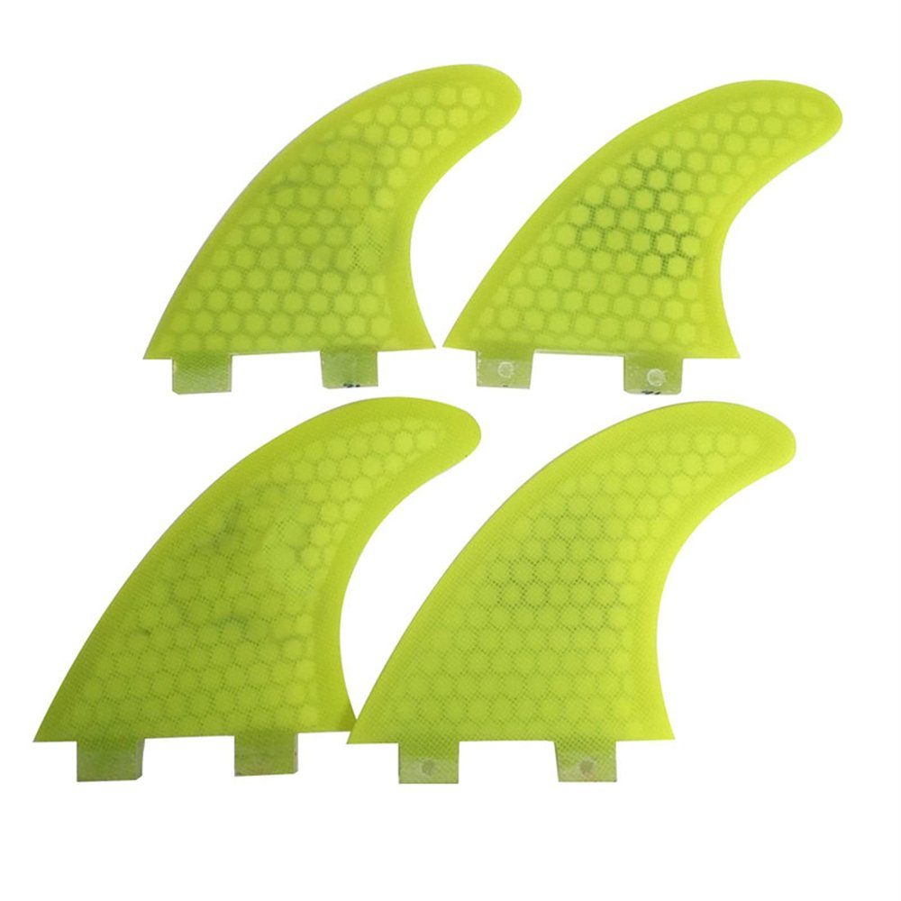 Lifyn2 Surfing Fins 4Pcs Surfboard Fin Surfboard Rudder G5+K2.1 Glass Fiber Honeycomb Tail Fin Surfboard Fins Accessories (Color : Yellow, Size : G5+K2.1)