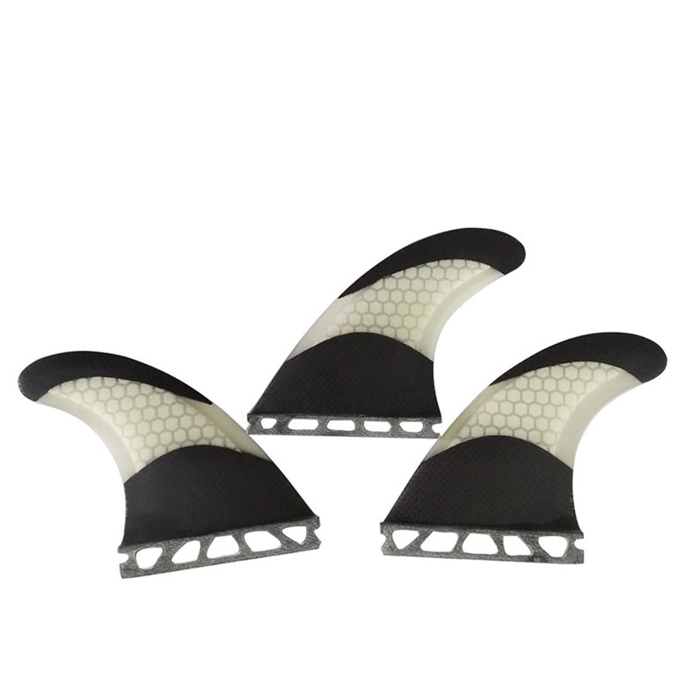 Lifyn2 Surfing Fins 3Pcs Surfboard Honeycomb Rudder Surfboard Fins Carbon Fiber Surfboard Accessories Fiberglass Surf Tail Fin (Color : White, Size : G7)