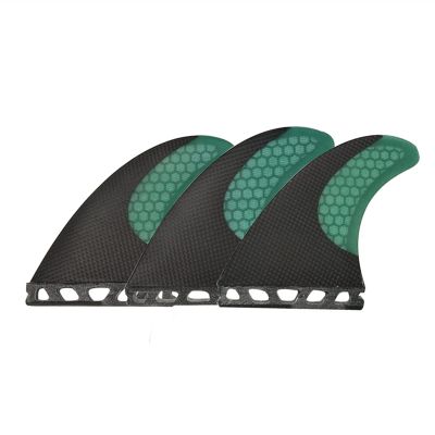 Lifyn2 Surfing Fins 3Pcs Surfboard Fins Carbon Fiber Honeycomb Rudder Surfboard Accessories Tail Fin Replacement (Color : Dark Green, Size : G7)