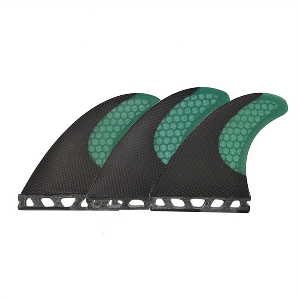 Lifyn2 Surfing Fins 3Pcs Surfboard Fins Carbon Fiber Honeycomb Rudder Surfboard Accessories Tail Fin Replacement (Color : Dark Green, Size : G7)