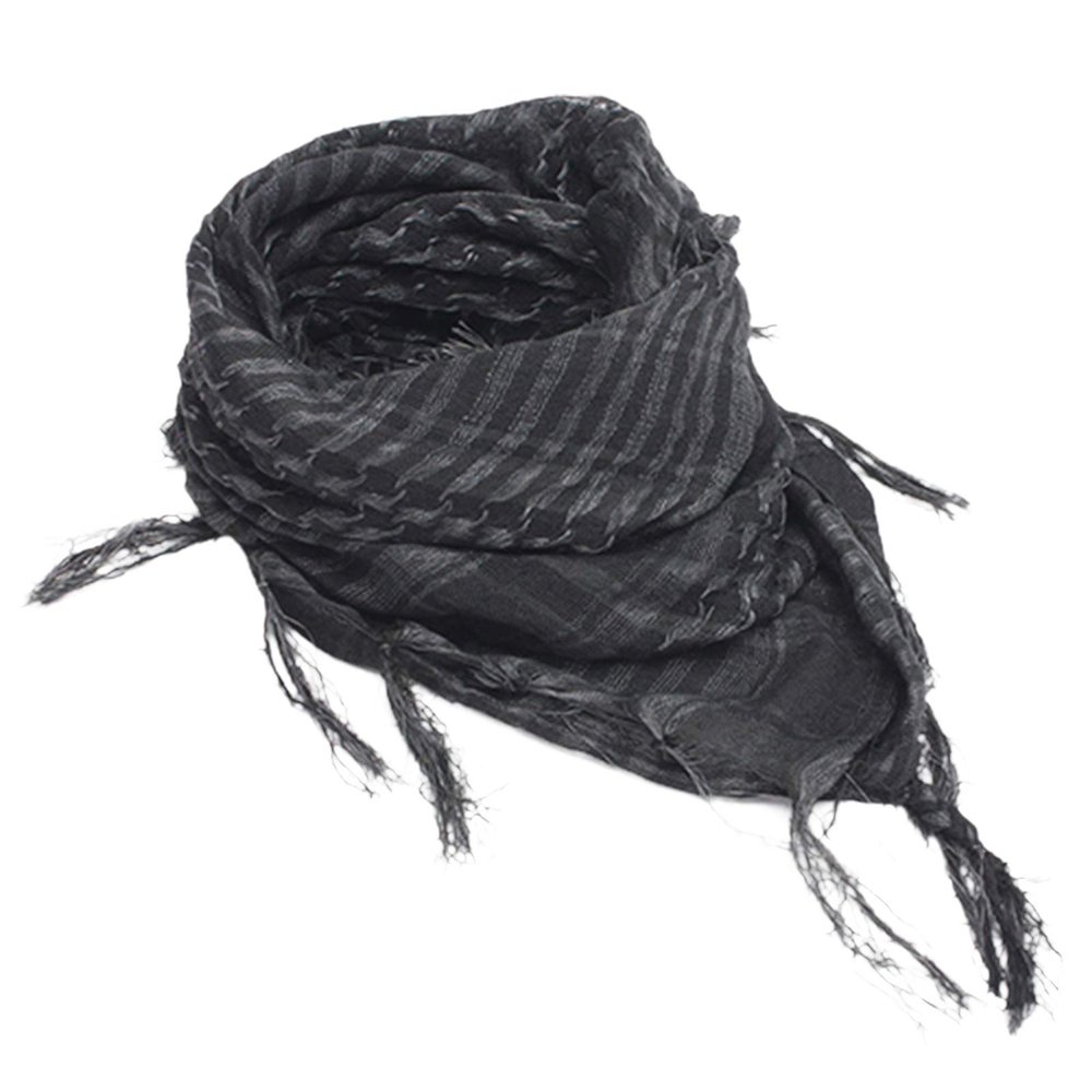 Bluelans Military Cotton Shemagh Tacticals Desert Scarf Wrap Keffiyeh Scarf Wrap for Men And Women Gray