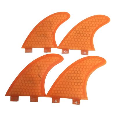 Lifyn2 Surfing Fins 4Pcs Surfboard Fin Surfboard Rudder G5+K2.1 Glass Fiber Honeycomb Tail Fin Surfboard Fins Accessories (Color : Orange, Size : G5+K2.1)