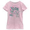 Star Wars YODA ONE for ME Floating Girls Short Sleeve Tee Shirt, Light Pink, X-Large view 1