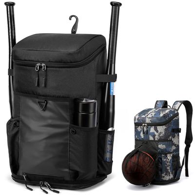 TUGUAN Baseball Backpack for Adults Sports Exercise Training Softball Bat Soccer Coach Basketball Multifunctional Equipment Backpack Bags Shoe Compartment with Hook for Helmet