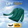 MAGCOMSEN Men's Athletic Long Sleeve Rashguard for Hiking & Climbing - Emerald Green view 3