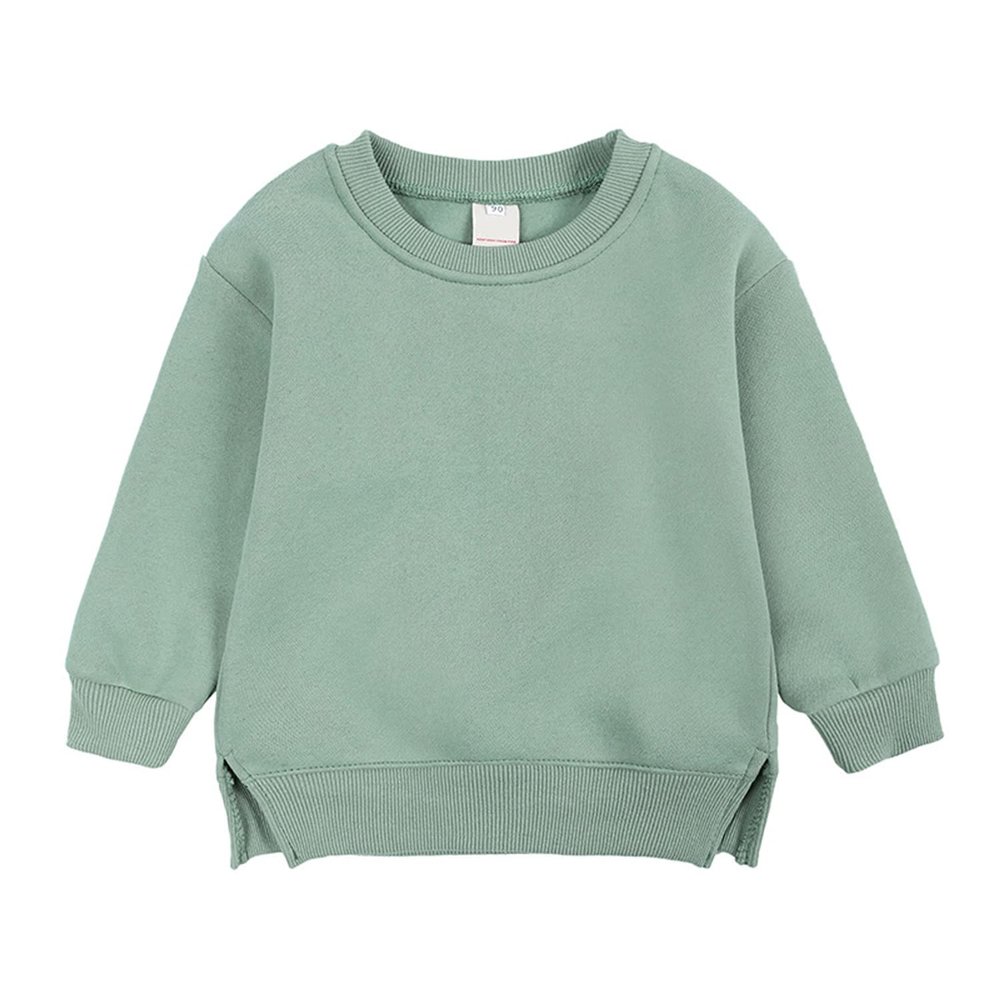 EISHOW Boys Girls Crewneck Sweatshirts Toddler Baby Sweatshirt Solid Cotton Soft Long Sleeve Active Pullover Blouse Tshirts (Green,2-3 Years,2 Years,3 Years)