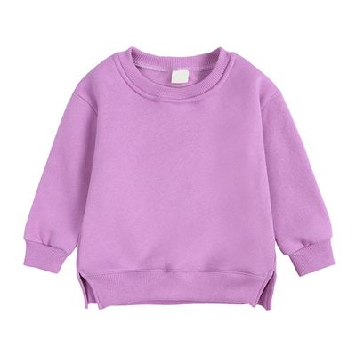 Boys Girls Crewneck Sweatshirts Toddler Baby Sweatshirt Solid Cotton Soft Long Sleeve Active Pullover Blouse Tshirts (Purple,9-12 Months,9 Months,12 Months)