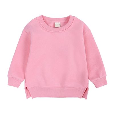 EISHOW Boys Girls Crewneck Sweatshirts Toddler Baby Sweatshirt Solid Cotton Soft Long Sleeve Active Pullover Blouse Tshirts (Hot Pink,6-7 Years,6 Years,7 Years)