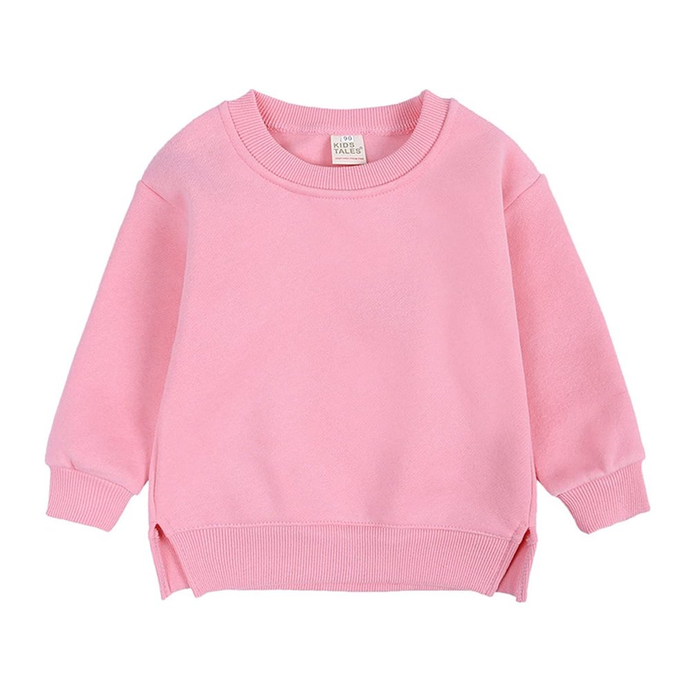 EISHOW Boys Girls Crewneck Sweatshirts Toddler Baby Sweatshirt Solid Cotton Soft Long Sleeve Active Pullover Blouse Tshirts (Hot Pink,6-7 Years,6 Years,7 Years)