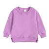 Boys Girls Crewneck Sweatshirts Toddler Baby Sweatshirt Solid Cotton Soft Long Sleeve Active Pullover Blouse Tshirts (Purple,6-9 Months,6 Months,9 Months) view 1