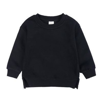 EISHOW Boys Girls Crewneck Sweatshirts Toddler Baby Sweatshirt Solid Cotton Soft Long Sleeve Active Pullover Blouse Tshirts (Black,9-12 Months,9 Months,12 Months)