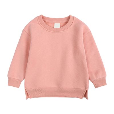 EISHOW Boys Girls Crewneck Sweatshirts Toddler Baby Sweatshirt Solid Cotton Soft Long Sleeve Active Pullover Blouse Tshirts (Pink,12-24 Months,12 Months,24 Months)