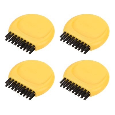 MECCANIXITY Mini Golf Club Brush Portable Pocket Dust Groove Cleaner, Yellow Pack of 8