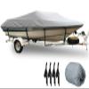 11-27ft Boat Cover, Heavy Duty 210D Waterproof Oxford Outdoor Personal Trailable Watercraft Cover Boat Cover Fits V-Hull Tri-Hull Runabout Bass Speedboat,Gray,19to21FT: 820x530cm view 1