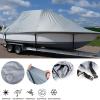 11-27ft Boat Cover, Heavy Duty 210D Waterproof Oxford Outdoor Personal Trailable Watercraft Cover Boat Cover Fits V-Hull Tri-Hull Runabout Bass Speedboat,Gray,19to21FT: 820x530cm view 2