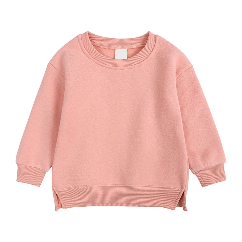 EISHOW Boys Girls Crewneck Sweatshirts Toddler Baby Sweatshirt Solid Cotton Soft Long Sleeve Active Pullover Blouse Tshirts (Pink,2-3 Years,2 Years,3 Years)