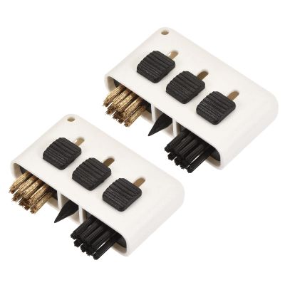 MECCANIXITY Golf Club Brush 3 in 1 Portable Retractable Dust Groove Cleaner, White Pack of 2