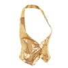 Sywiyi Women's Shiny Sequins Halter Top Sleeveless Backless Vest Waistcoat Jazz Dance Costume Gold One Size view 2