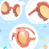 Flutesan 3 Pieces Kids Flower Sunglasses Toddler Girls Round Flower Glasses Baby Cute Sunglasses Outdoor Beach Colorful Eyewear (Beige, Orange, Orange Red) view 3