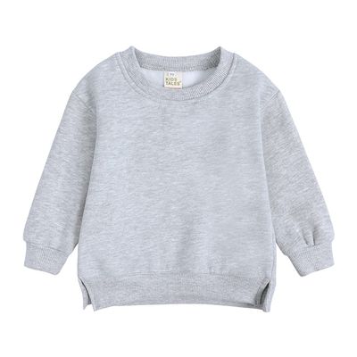 EISHOW Boys Girls Crewneck Sweatshirts Toddler Baby Sweatshirt Solid Cotton Soft Long Sleeve Active Pullover Blouse Tshirts (Gray,6-7 Years,6 Years,7 Years)
