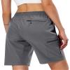 Hugut Women's Lightweight Hiking Cargo Shorts Quick Dry Athletic Shorts Camping Travel Golf Zipper Pockets Water Resistant Dark Grey view 4
