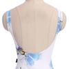AFAVOM Women Dance Leotard Crew Neckline Sleeveless Bodysuit Adult Padded Gymnastics Leotards Pinched Low Back Butterfly and flower Ballet Leotard Undergarment Dancewear Unitard White X-Large view 4