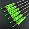 SHARROW 33 inch Carbon Arrow Hunting Arrows 400 Spine with 100 Grain Removable Tips for Archery Compound & Recurve & Traditional Bow Hunting Practice Shooting 6/12pcs (12pcs, Green) view 2