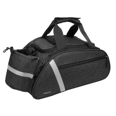 MOSISO Bike Rack Bag, Waterproof Bicycle Trunk Pannier Rear Seat Handbag Cycling Bike Carrier Reflective Backseat Cargo Storage Luggage Saddle Shoulder Bag with Water Bottle Holder&Handle, Black