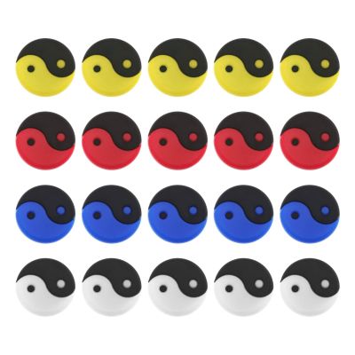 SING F LTD 20PCS Tennis Racket Shock Absorbers Traditional Chinese Tai Chi Yin Yang Pattern Silicone Vibration Dampeners for Tennis Player Sports Enthusiast