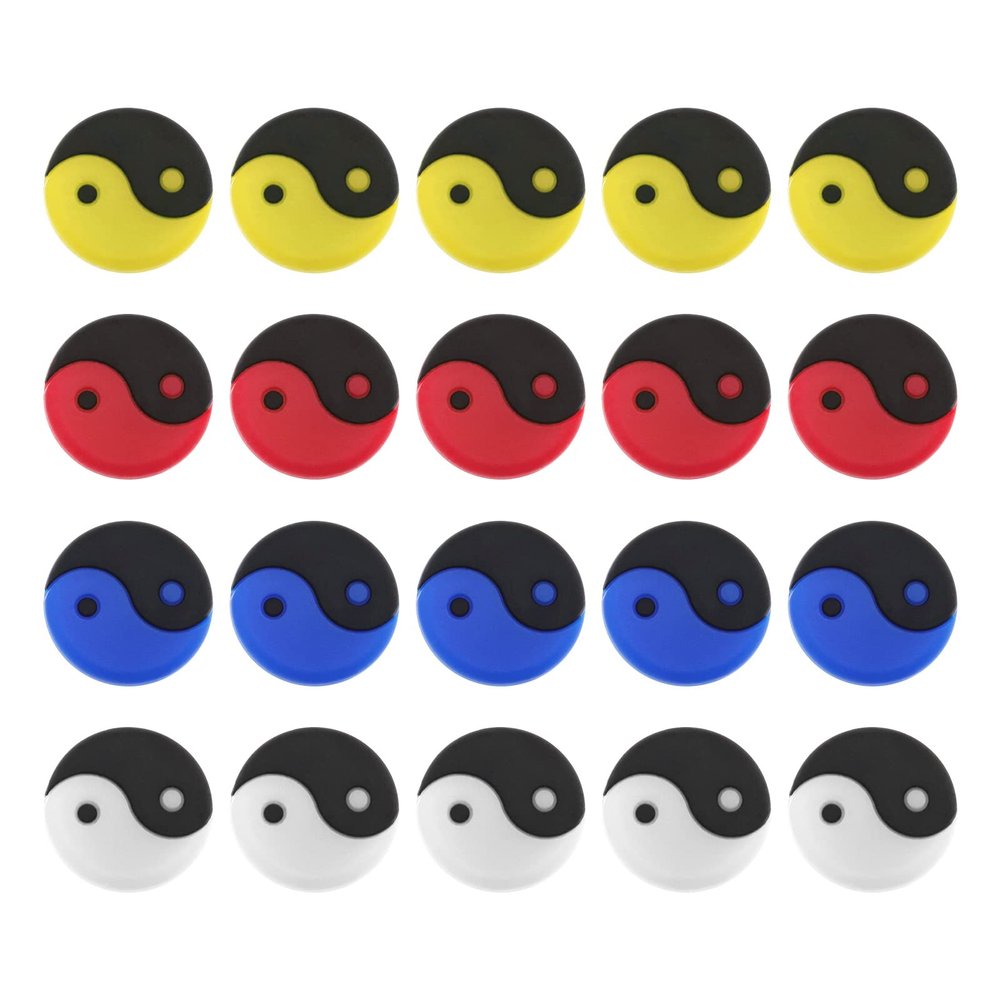 SING F LTD 20PCS Tennis Racket Shock Absorbers Traditional Chinese Tai Chi Yin Yang Pattern Silicone Vibration Dampeners for Tennis Player Sports Enthusiast