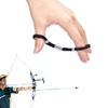 Archery Finger Sling Recurve Bow Fingerling, Adjustable Trainer Clicker Tabs Soft Elastic Cloth Extra Comfortable Padded Wear Resistant for Outdoor Recurve Bow Hunting Shooting Accessory(G-Schwarz) view 3