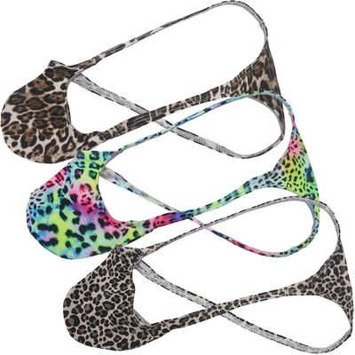 OROCOJUCO Men Sport Underwear Thong G-String Leopard Print Bulge Pouch T-Back Pants 3 Pack XL