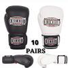 Boxing Gloves 10 Pair Set for Adults with Premium Feel for Home Gym Training and Competition, Best for MMA Kickboxing UFC Professionals (14 oz, White & Black) view 1