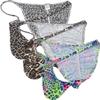 OROCOJUCO Men Leopard Bikini Briefs Whale Tail Back Underwear Pouch Mini Briefs 3-Pack (Mix) M view 1