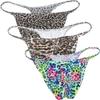 OROCOJUCO Men Leopard Bikini Briefs Whale Tail Back Underwear Pouch Mini Briefs 3-Pack (Mix) M view 2