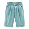 Womens Athletic Running Workout Shorts Solid Color Casual Elastic Waist Cotton Pant Fashion Comfy Drawstring with Pocket (4X-Large,Light Blue)