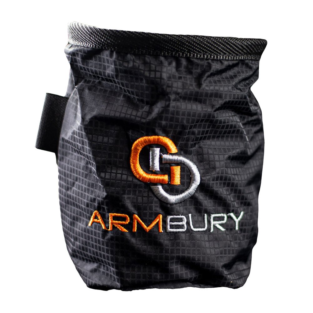 ARMBURY Rock Climbing Chalk Bag - Swift Bouldering Chalk Bag for Rock Climbing and Weight Lifting | Durable | Adjustable | Lightweight | Multifunctional Climbing Chalk Bag (Black)