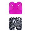 Sywiyi Kids Girls Athletic Two-Piece Swimsuits Gymnastics/Dance/Sports/Dance Racer Back Cropped Top Shorts Set Rose&Black 3-4 Years view 2