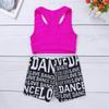 Sywiyi Kids Girls Athletic Two-Piece Swimsuits Gymnastics/Dance/Sports/Dance Racer Back Cropped Top Shorts Set Rose&Black 3-4 Years view 4