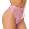 Sxiwei Woman's Shiny Oil Silk Booty Shorts Hot Pants High Waist Glossy High Cut Thong Rave Dance Bottoms Pink XX-Large view 4