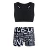 Sywiyi Kids Girls Athletic Two-Piece Swimsuits Gymnastics/Dance/Sports/Dance Racer Back Cropped Top Shorts Set Black 8-10 Years view 1