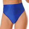 Sxiwei Woman's Shiny Oil Silk Booty Shorts Hot Pants High Waist Glossy High Cut Thong Rave Dance Bottoms Royal Blue X-Large view 1