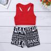 Sywiyi Kids Girls Athletic Two-Piece Swimsuits Gymnastics/Dance/Sports/Dance Racer Back Cropped Top Shorts Set Red 10-12 Years view 4