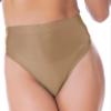 Sxiwei Woman's Shiny Oil Silk Booty Shorts Hot Pants High Waist Glossy High Cut Thong Rave Dance Bottoms Coffee XX-Large view 3