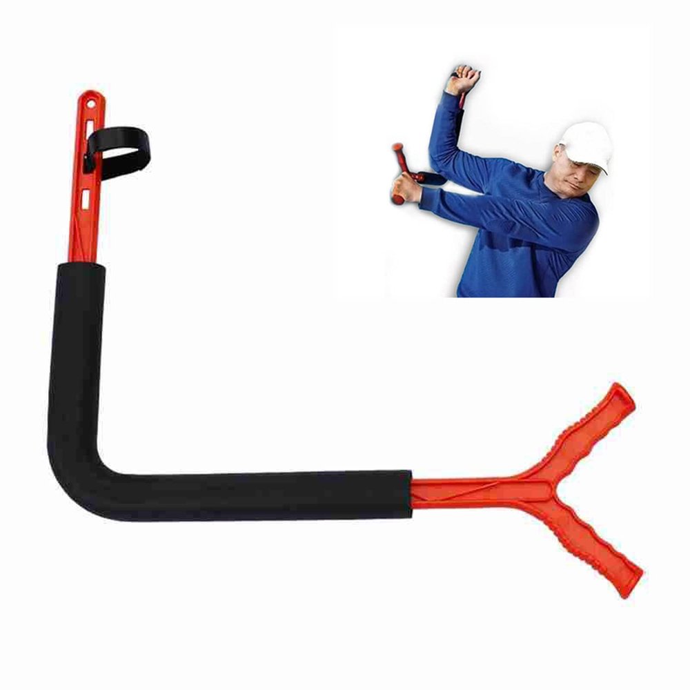 HUIJK Golf Swing Training Aid,Golf Spinner Swing Trainer Correct Wrong Swing Do Indoor Swing Plane Motion Corrector Improve Swing Distance, Golf Gifts for Men,Red
