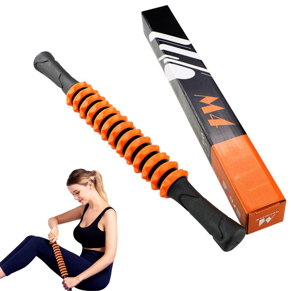 Monfasye Muscle Roller Stick, Yoga Massage Roller Bar Fitness Beauty Tool for Athletes Relief Leg Back Pain (Orange)