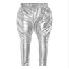 Aislor Kids Girls Boys Shiny Metallic Dance Harem Pant Gymnastics Athletic Leggings for Jazz Hip Hop Latin Ballet Dance Silver 5-6 Years view 1